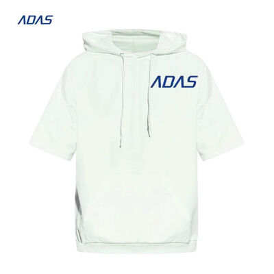 satın al Yaz poliester süblimasyon kapüşonlar iplik pullover süveter kısa kollu beyaz online manufacture