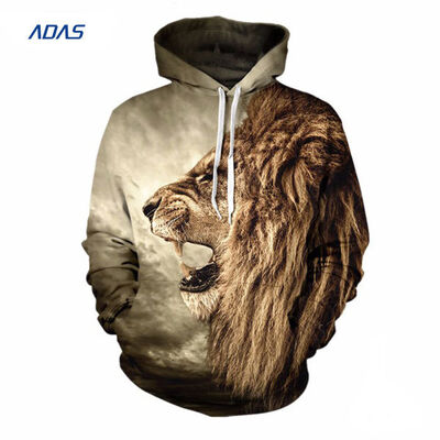 kaufen Bleaching Fleece Polyester Sublimation Hoodies Sweatshirts Reißverschluss Löwendruck online manufacture