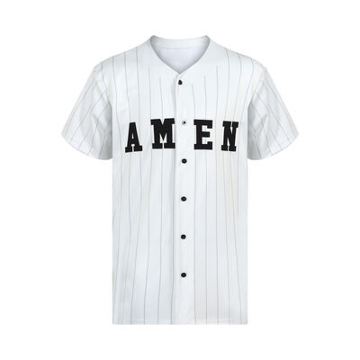 Buy Unisex Buttoned Baseball Team Wear Jersey Tees Breathable Polyester Custom online manufacture