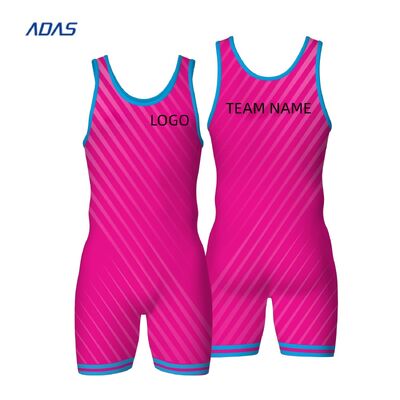Buy Custom Team Wrestling Singlet with Front Logo Personalized Printing Stretch Quick Dry & Lightweight Spandex material online manufacture