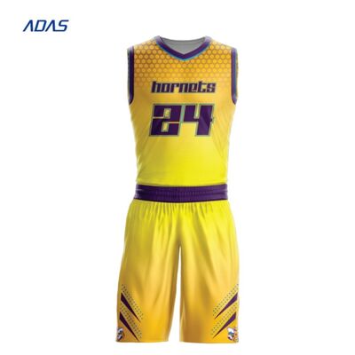 acheter Ensembles d'uniformes de basket-ball imprimés respirants sans manches 100% polyester avec couleur latérale moderne et personnalisable fabrication en ligne